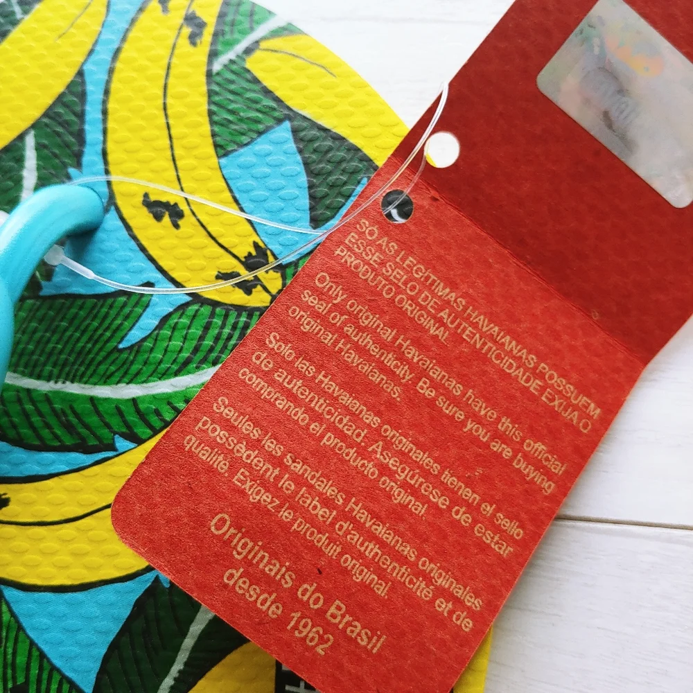 Havaianas Blue Banana Flip Flops NEW - Picture 6 of 8